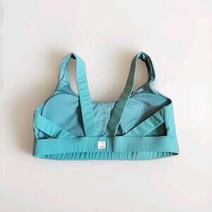 Vuori Stride Sports Bra Size Large Blue Green Womens EUC Activewear Padded